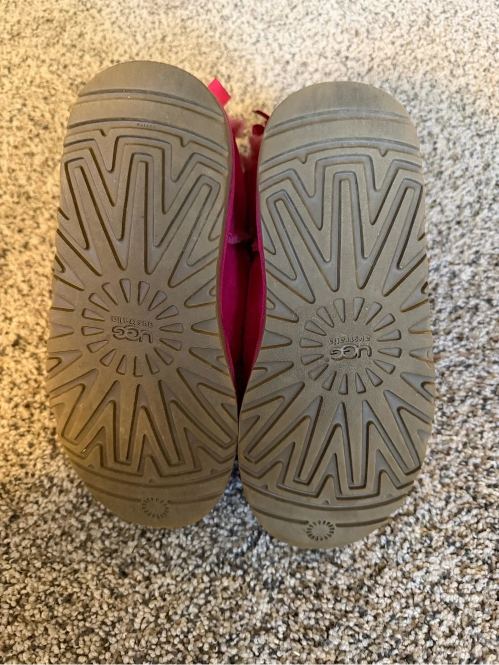 UGG Kids Hot Pink Suede Shearling Boots